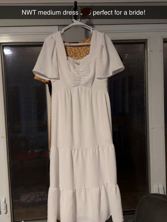 Cato Dresses & Skirts - White Tiered Midi Dress perfect for a bride!